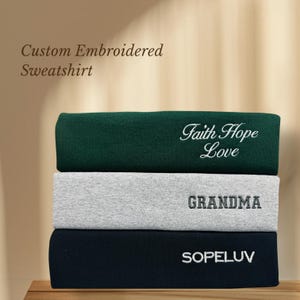Custom Embroidered Sweatshirt, Personalized Sweatshirt, Embroidery Left Pocket, Embroidery Sweater, Personalized Gift, Custom Text