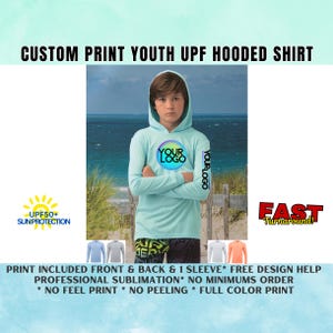 Maglietta personalizzata con cappuccio UPF per ragazzi: protezione solare