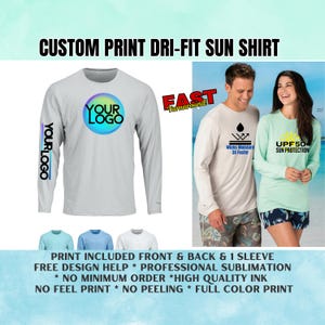 Maglietta sportiva a maniche lunghe Dri-Fit UPF 50+ con stampa personalizzata