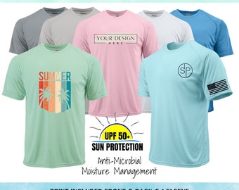 Custom Unisex Performance Short Sleeve Shirt UPF50+ SUN PROTECTION, Sun Shirt, Fishing Shirt, Company Shirt, Outdoor Shirt, Everyday Shirt