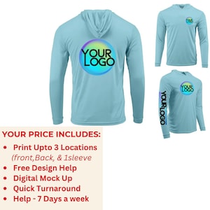 Custom Printed UPF 50+ Hooded Sun Shirt Performance Dri Fit image 2