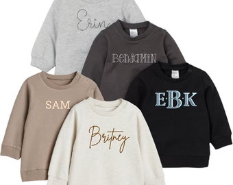 Benutzerdefinierte Baby Crewneck Sweatshirt, Monogramm Sweatshirt, Kleinkind Sweatshirt, neutrale Farbe Baby Sweatshirt, Baby Geschenk