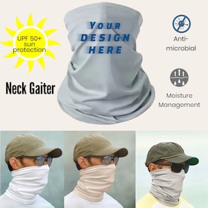 Custom Neck Gaiter with UPF 50+ SUN PROTECTION, Buff, Birthday, Fathers Day Gift