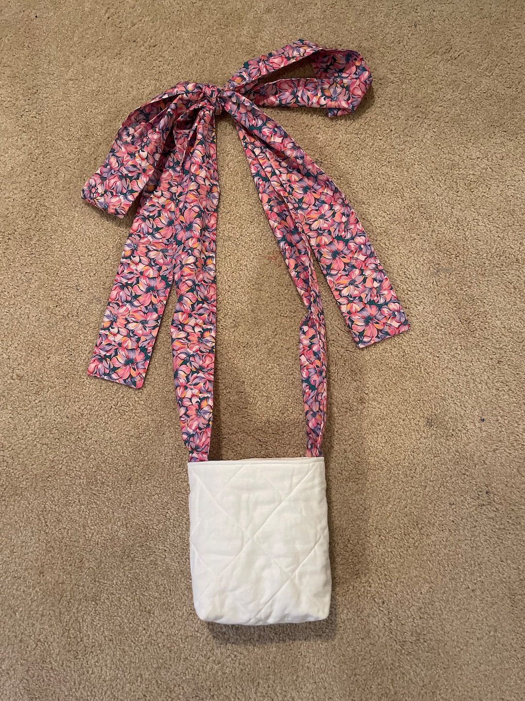 Quilted Purse With Bow Tie Straps Etsy