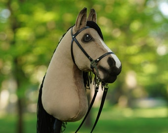 Hobby Horse Bay Mustang + Stick + Hackamore Bridle, 100% Handmade, Hobby Horse Pferd, Steckenpferd, Stokpaard, Horse on the Stick