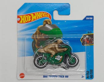 Hot Wheels 1966 TRIUMPH TIGER 100 JBC32 Treasure Hunt 2025 Collectible Rare Perfect Condition Model
