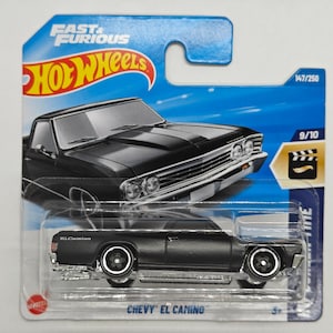 Hot Wheels Chevy El Camino Schwarz - Screen Time Serie 9/10, 1:64, Sammlerstück Nr. 147/250