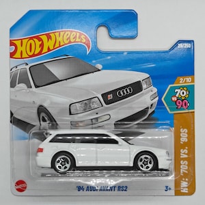 May include: White 1994 Audi Avant RS2 Hot Wheels car, part of the '70s vs. '90s series, number 2 of 10, number 29 of 250.