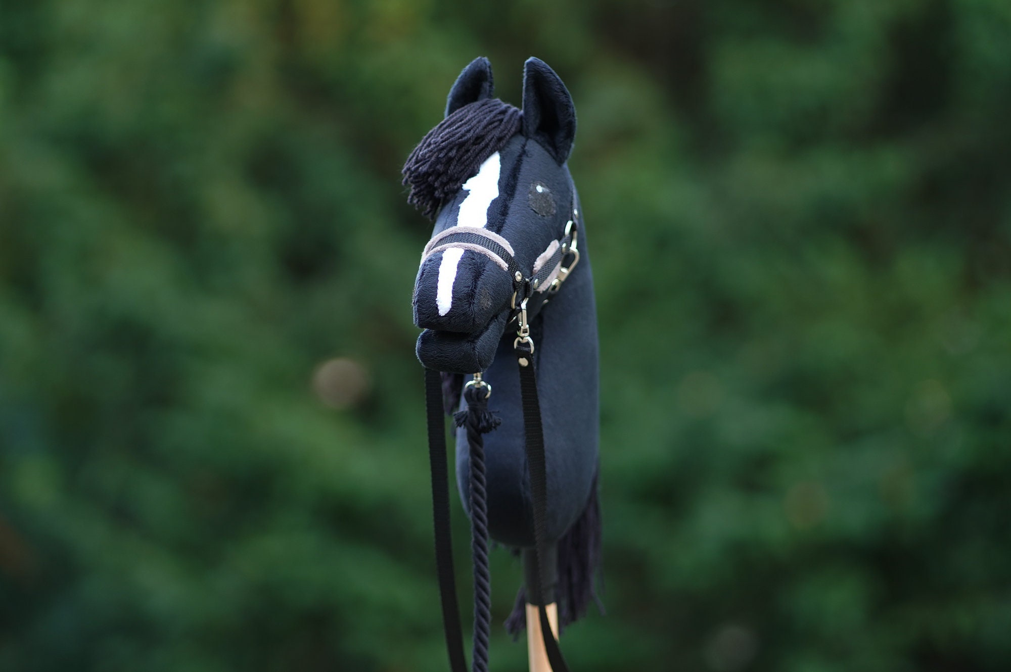 Hobby Horse Black Stick Grullo Halter Reins Tether, 100% Handmade, Hobby  Horse Pferd, Steckenpferd, Stokpaard, Horse on the Stick