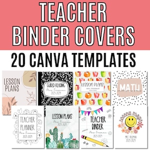 Editable Teacher Binder Cover Templates Etsy