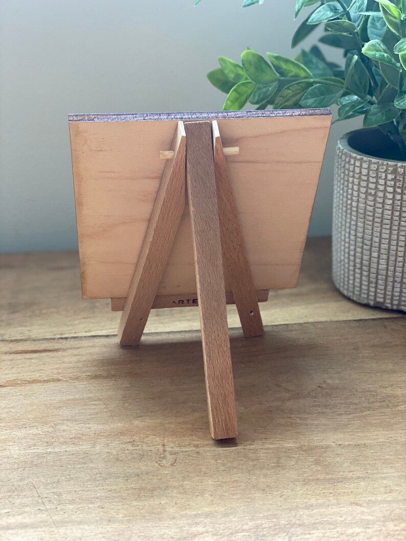 4x4 Laser Engraved Wood Photo Gift Custom Pet Portrait with Mini Easel Dog Cat Horse Pet Lover Gift