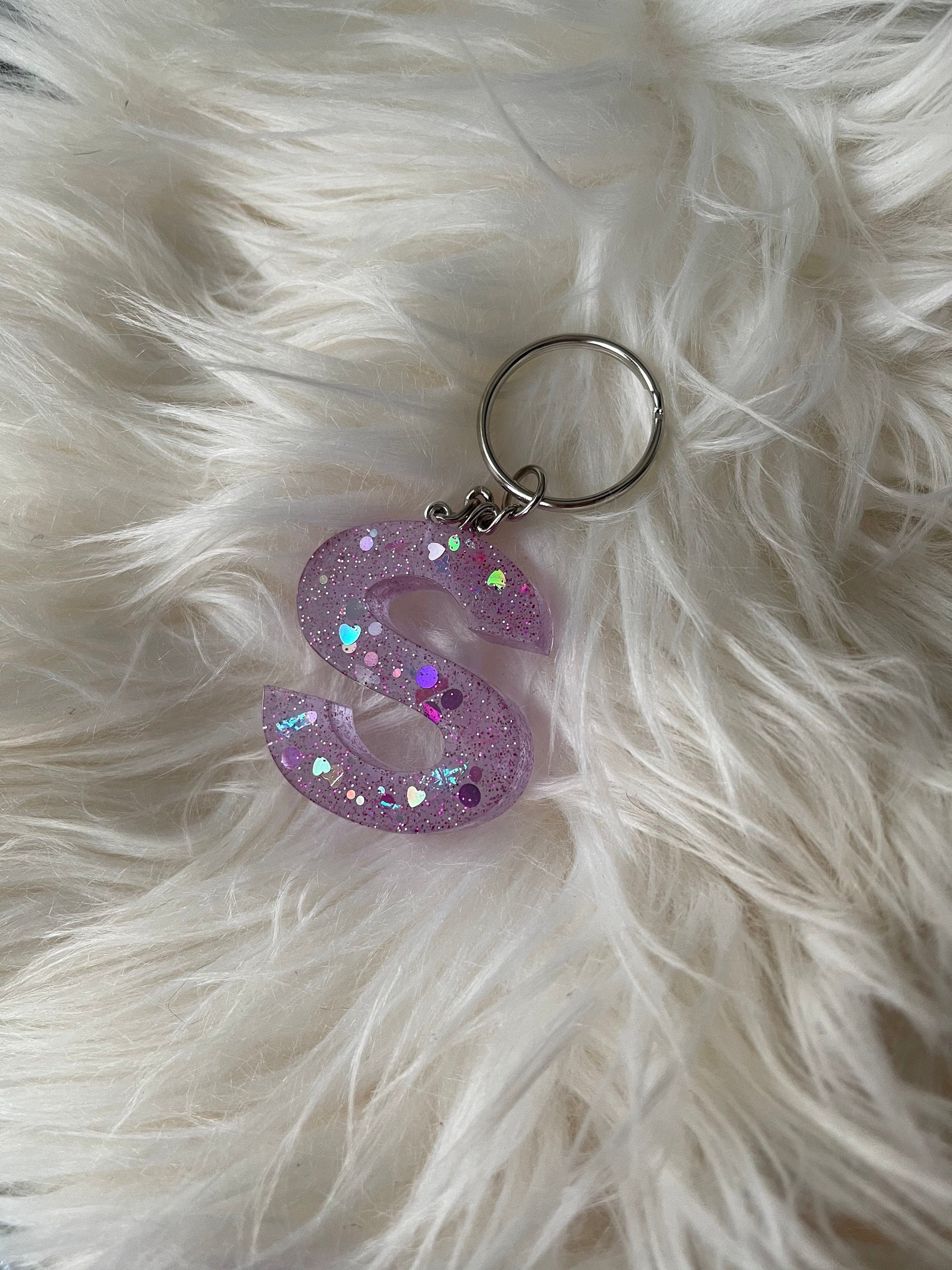 S Resin Glitter Keychain Etsy