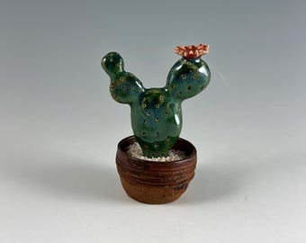 Handmade Ceramic Mini Cactus in Pot | Miniature Decoration
