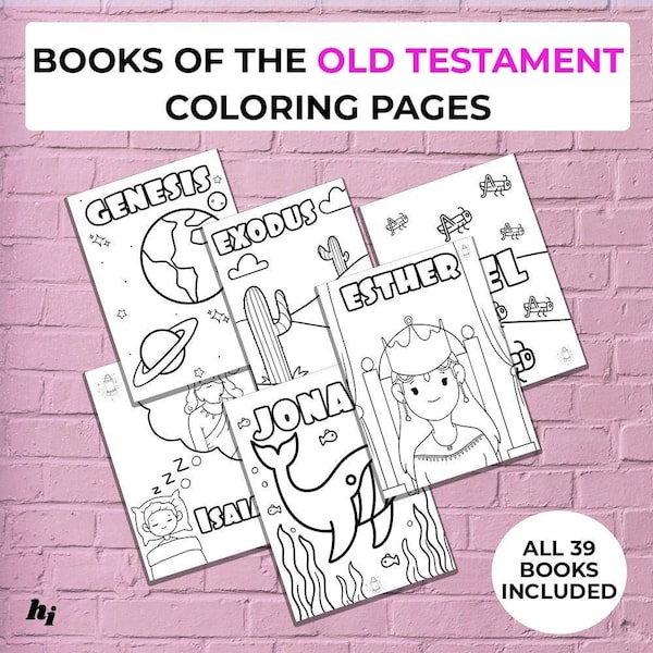 Books of the Old Testament Coloring Pages  | Sunday School | Bible Coloring Page | Digital | Christian Coloring | Bible Verse Coloring Page