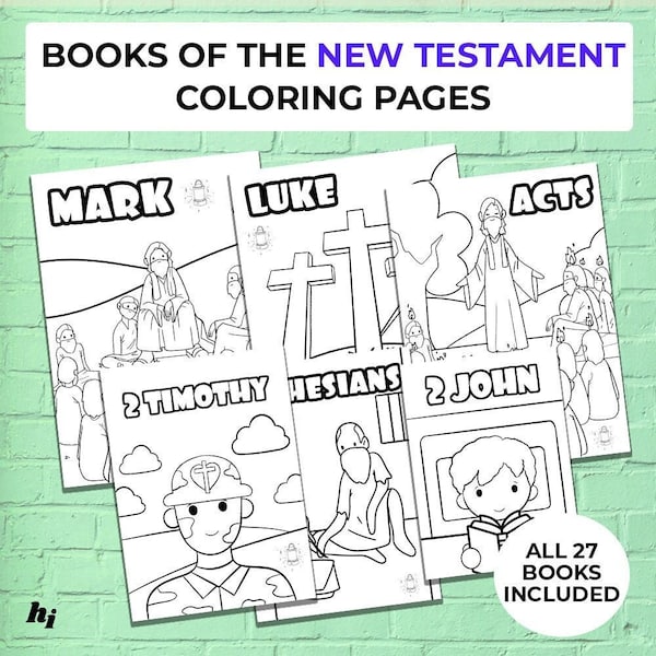 Books of the New Testament Coloring Pages | Sunday School | Bible Coloring Page | Digital | Christian Coloring | Bible Verse Coloring Sheets