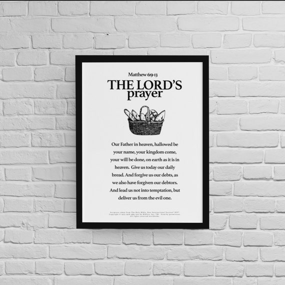 The Lord's Prayer Framed Poster Etsy