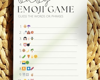 Baby Shower Emoji Game Printable | Fun Baby Shower Games Digital Download | Guess the Emoji Baby Shower Activity | Gender Neutral