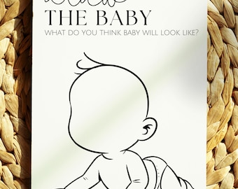 Draw the Baby | Funny Instant Download, Baby Shower Games, Draw Baby, DIY Fun Baby Shower Games, Baby Shower Activity, printable baby game