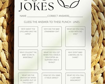 Dad Joke Baby Shower Game, Dad Jokes Game, Dad Jokes Baby Shower for Him, Daddy to be game, Daddy Jokes Game, Dad Jokes Trivia Printable