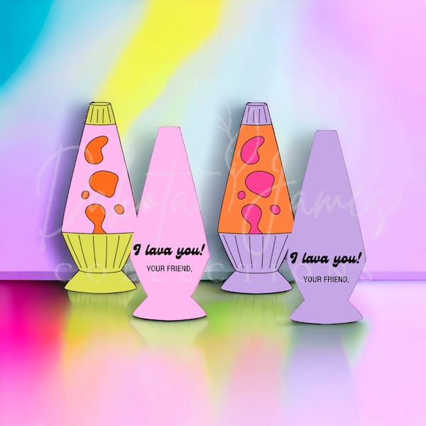 PRINTABLE Retro Lava Lamp Valentine’s Day Card and Valentines Gift, Kids Classroom I Lava You Cute Valentines