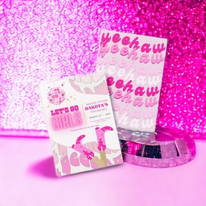 EDITABLE Pink Cowgirl Birthday Party Invitation, Let’s Go Girls, Pink Disco Cowgirl Party, Girl Birthday Party, Rodeo Birthday Party Invite