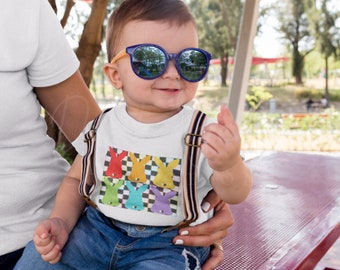 Toddler's Easter Bunny Shirt, Retro Rainbow Easter Easter Tshirt