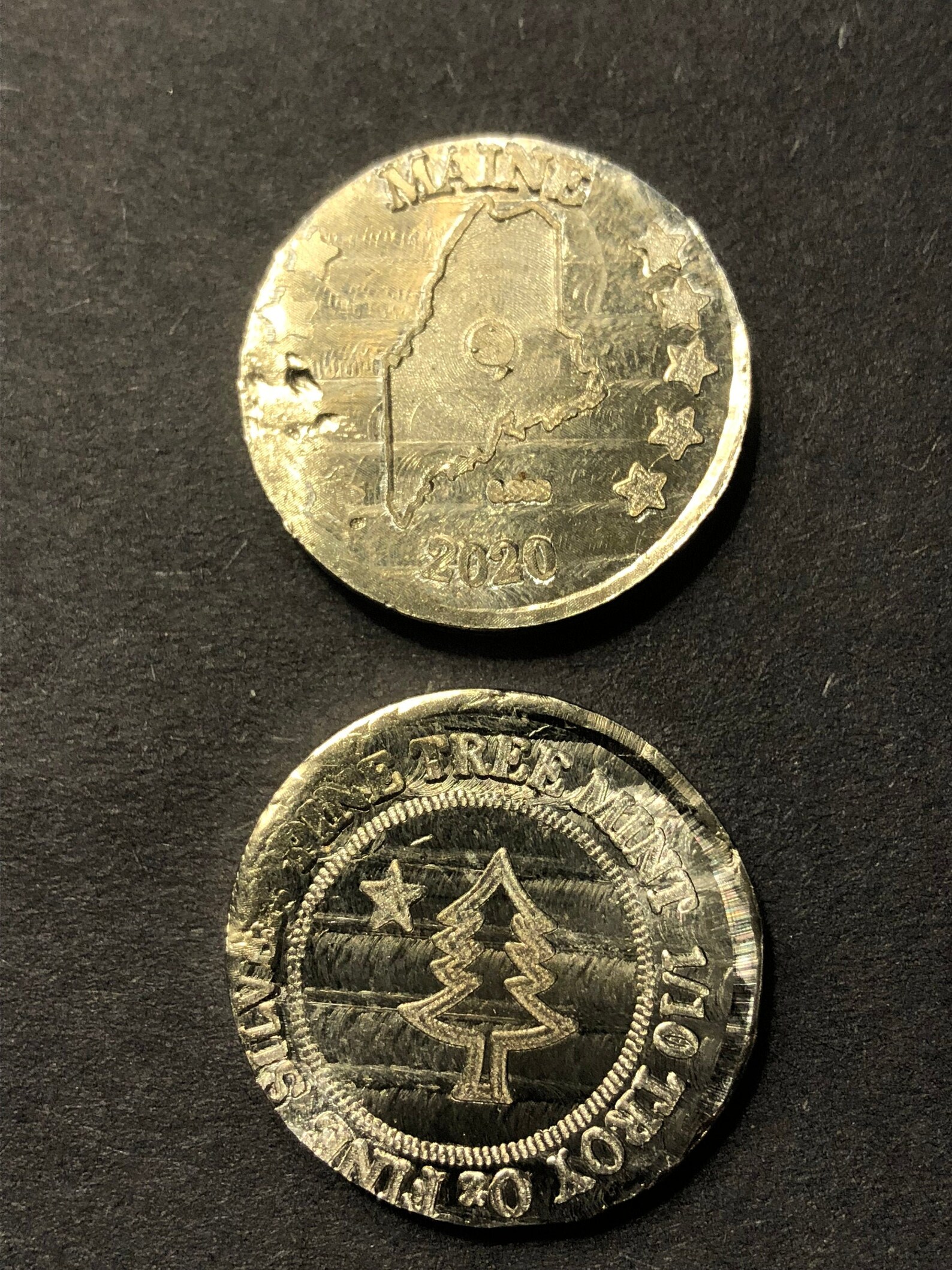 Pine Tree Mint Premier Coin Die Pressed Rounds Etsy