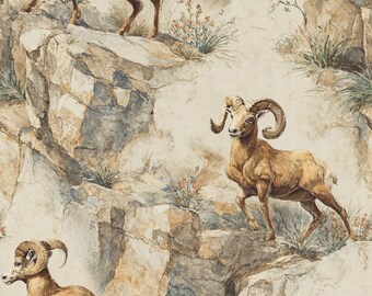 Ram's Ascent Western-Tapete | Selbstklebend, vorgekleistert oder traditionell