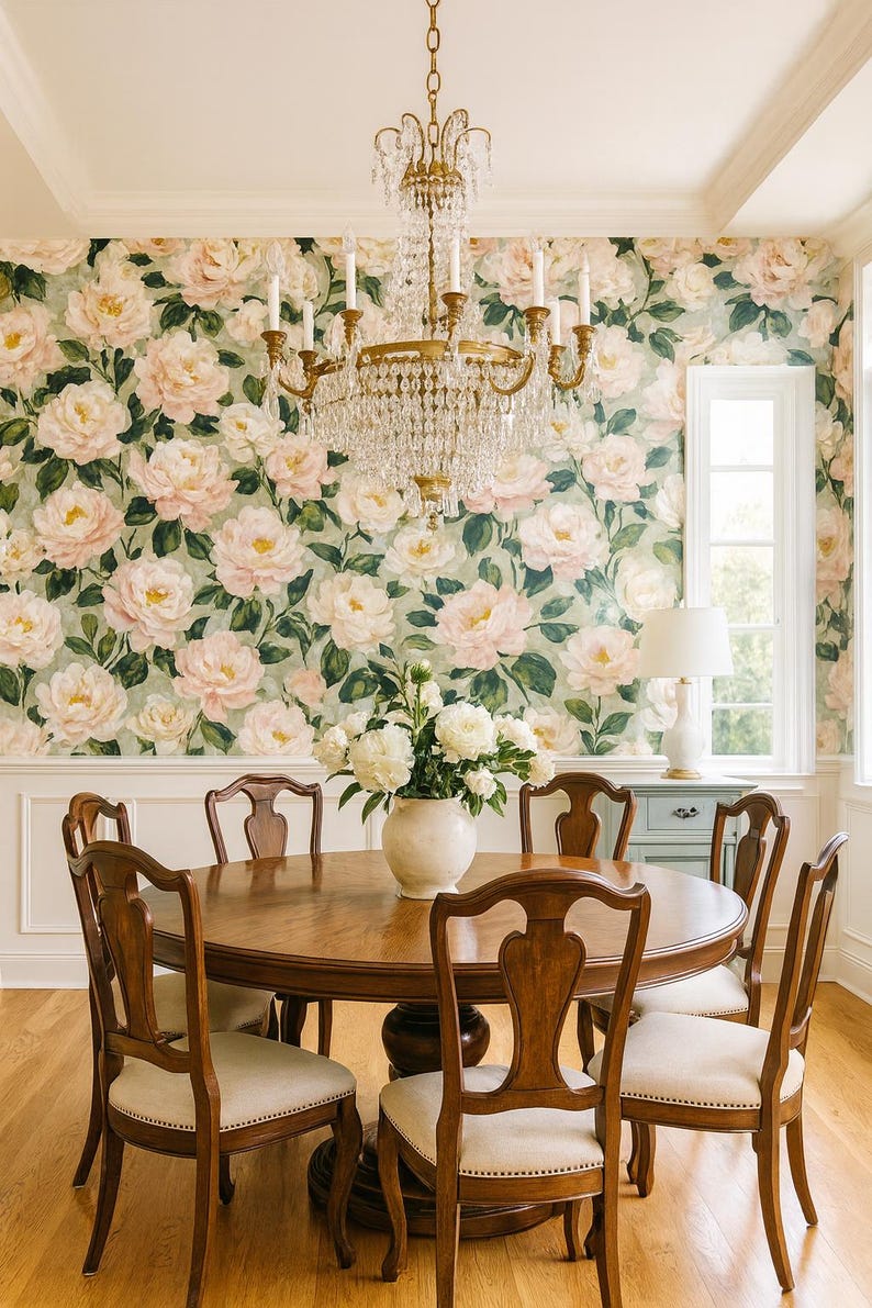 Peony Reverie Wallpaper - Etsy