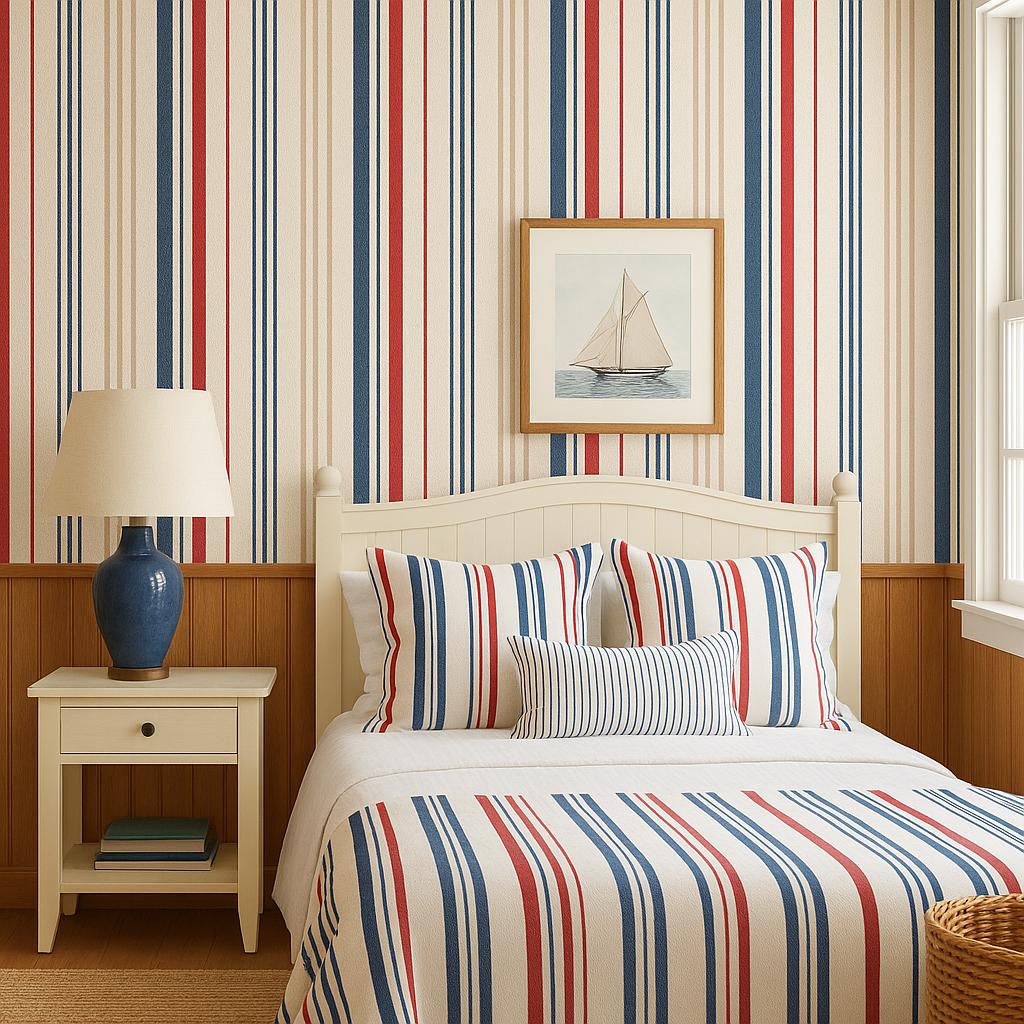 Nantucket Stripe Wallpaper - Etsy