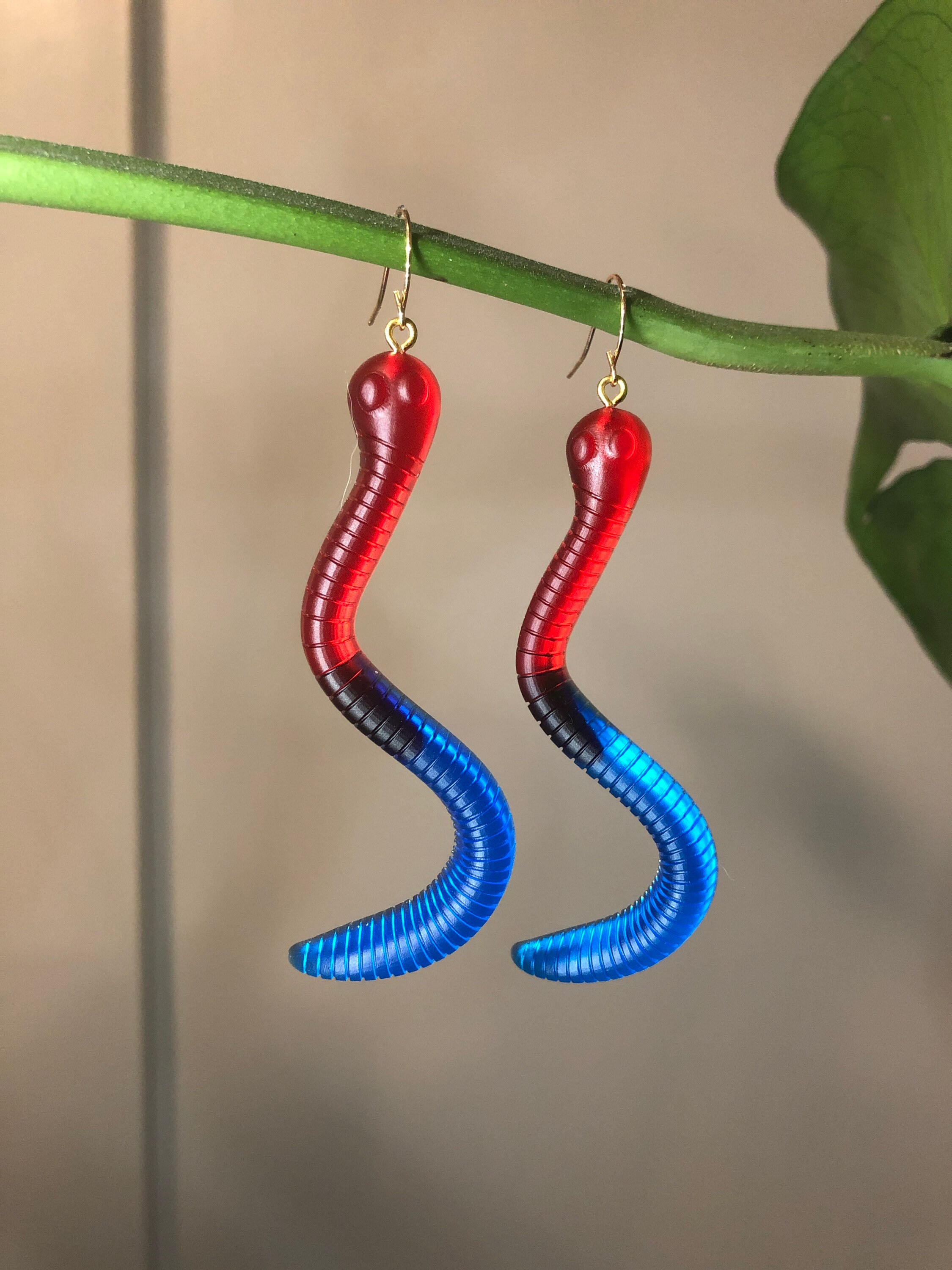 Gummy Worm Earrings Handmade with Resin Etsy
