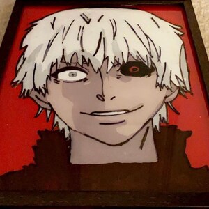Ken Kaneki Split Glass Painting Etsy Ken Kaneki Split Glass Painting Etsy
