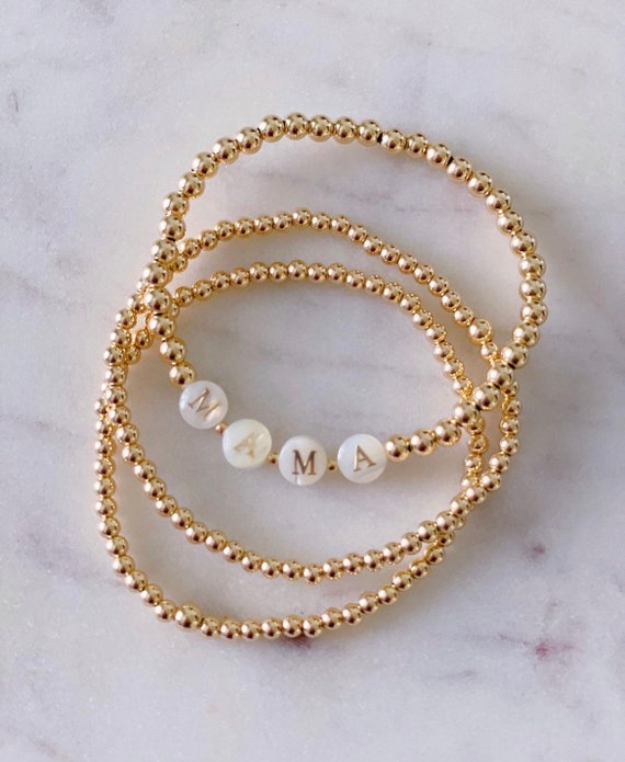 14k Gold Filled Bracelet, Mame Bracelet, Dainty Mama Bracelet