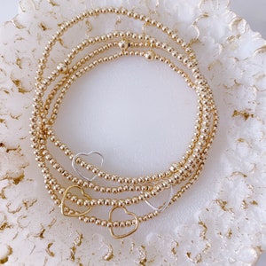 Gold Filled Heart Bracelet, Heart Bracelet, Floater Heart Bracelet, Love Bracelet,