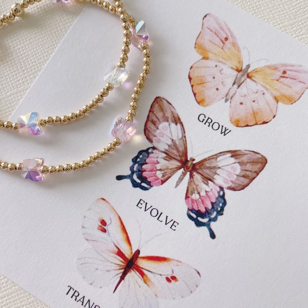 Butterfly Bracelet, Butterfly Jewelry, Butterfly Beaded Bracelet