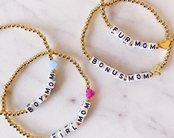 Girl Mom Bracelet, Boy Mom Bracelet, Fur Mama Bracelet, Bracelet for Mama, Mother's Day Gift for Mom