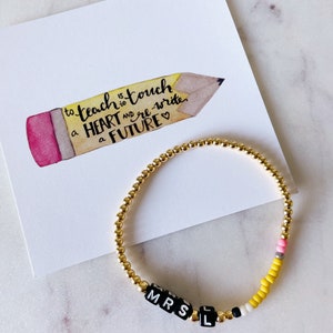 Teacher Appreciation Bracelet, Pencil Bracelet for Teacher, Teacher Bracelets, Teacher Appreciation Gift