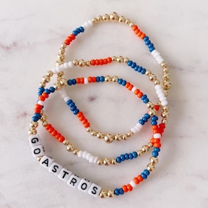 Astros Bracelet, Houston Astros bracelets, Bracelets for baseball, Astros Gameday Bracelets