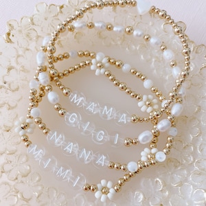 Gold Filled Name Bracelet, Custom Bracelets, BFF Bracelet, Gold Beaded Name Bracelet for Women, Bridesmaid Bracelet Gift
