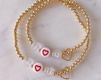 Mama Mini Bracelet Set, Valentine's Day Bracelet, Love Bracelet, Heart Bracelet, Valentine's Day Bracelets