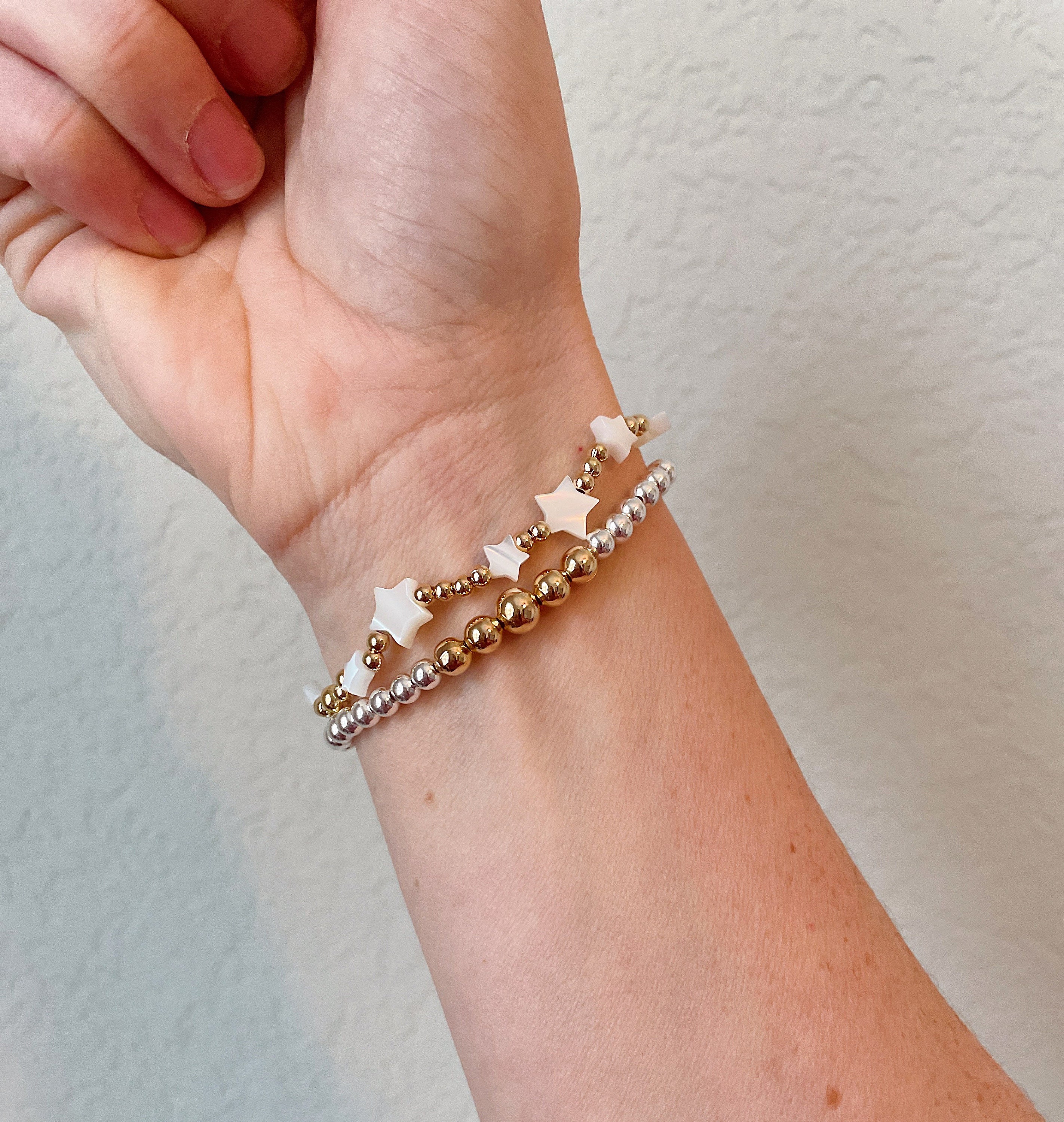 Star Bracelet, Mixed Metal Bracelet, Gold Filled Bracelet
