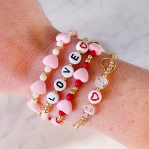 Mama Mini Bracelet Set, Valentine's Day Bracelet, Love Bracelet, Heart ...