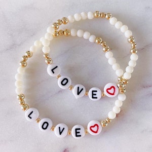 Mama Mini Bracelet Set, Valentine's Day Bracelet, Love Bracelet, Heart ...