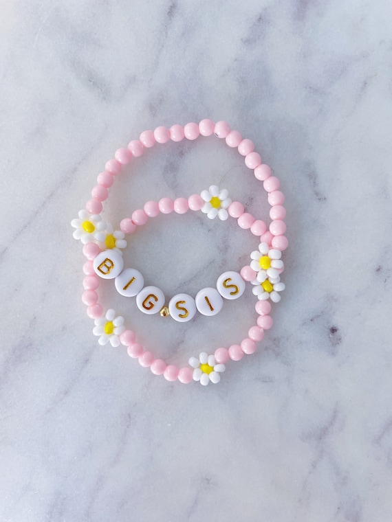 Big Sis Bracelet for Toddler Big Sister Bracelet Set Little Sister Bracelet Daisy Bracelet for Kids Etsy