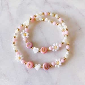 Conjunto de mini pulseras para mamá, pulsera a juego con margaritas, pulsera a juego para madre e hija, pulsera para el Día de la Madre