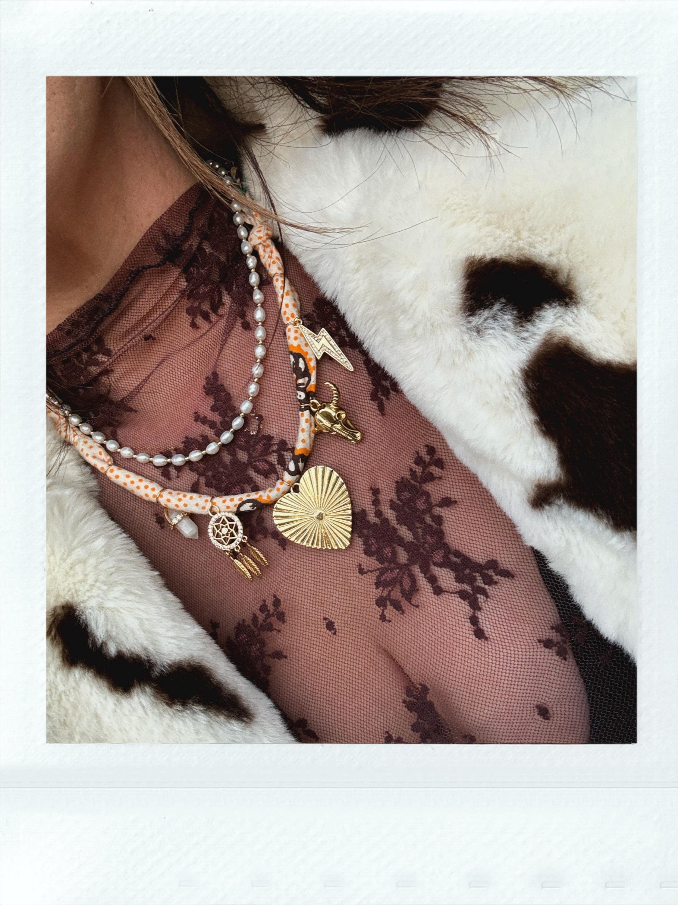 Bandana Charm Necklace, Southwestern Necklace, Charm Necklace