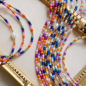 Rainbow Necklace, Colorful Necklace, Beach Necklace, Fun Necklace
