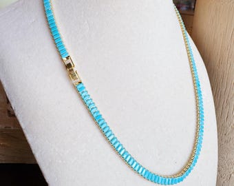 Turquoise Tennis Necklace, Tennis Necklace