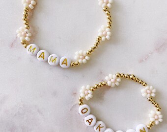 Mama Mini Bracelet Set, Daisy Matching Bracelet, Matching Mother & Daughter Bracelet, Bracelet for Mother's Day