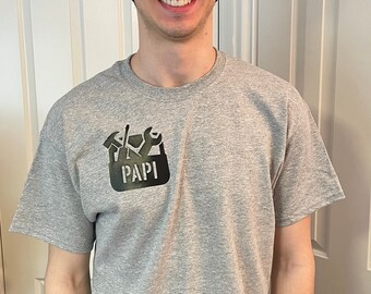 Papi Shirt for Dad, Personalized Gift for Dad from Kids, Tool Shirt for Papa, Custom Graphic Tshirt for Men, Christmas Tee Shirt for Father